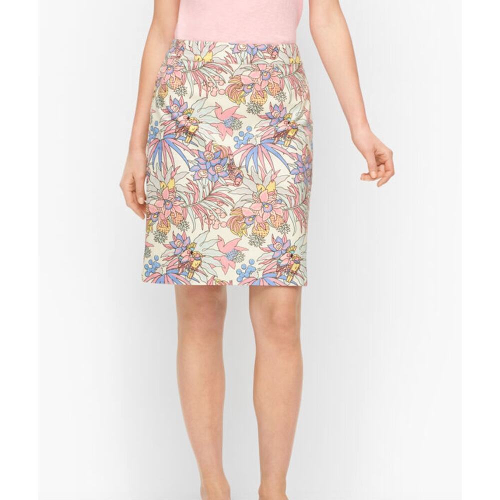 Talbots NWT Pastel Floral Mini Skirt 100% Cotton Spring Preppy Cottagecore - Picture 1 of 5